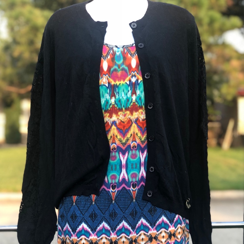 Love Moschino lightweight sweater with lace detail